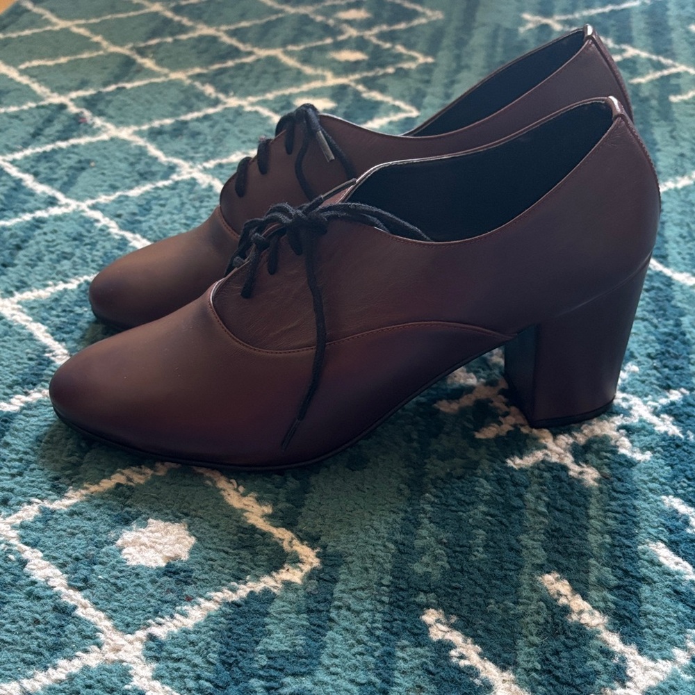 American Apparel Vintage Burgundy Bobby Tap Oxford Shoes
